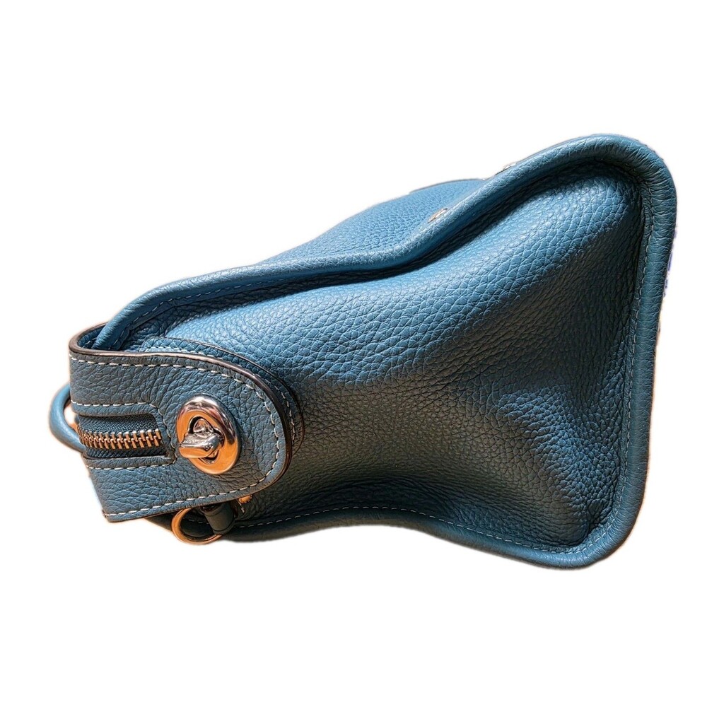 Coach Millie Satchel Pebbled Leather Turquoise Teal CE633 Excellent Condition - Picture 4 of 16